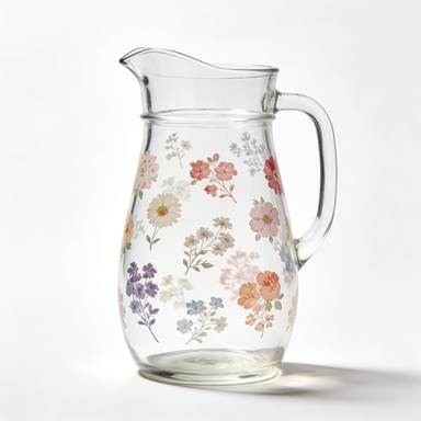 Meadow Floral Glass Pitcher