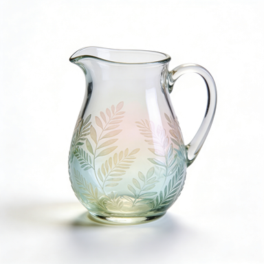 Ombre Leaf Glass Pitcher