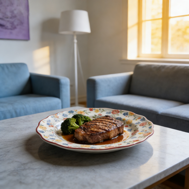 Scalloped Rim Vintage Floral Ceramic Plate