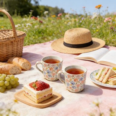 Vintage Floral Ceramic Mug