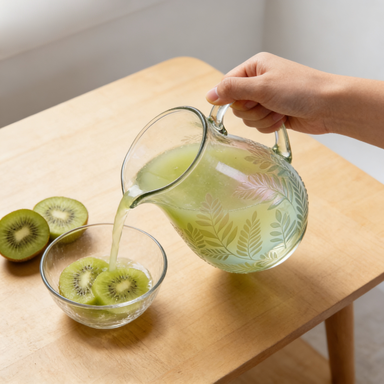 Ombre Leaf Glass Pitcher
