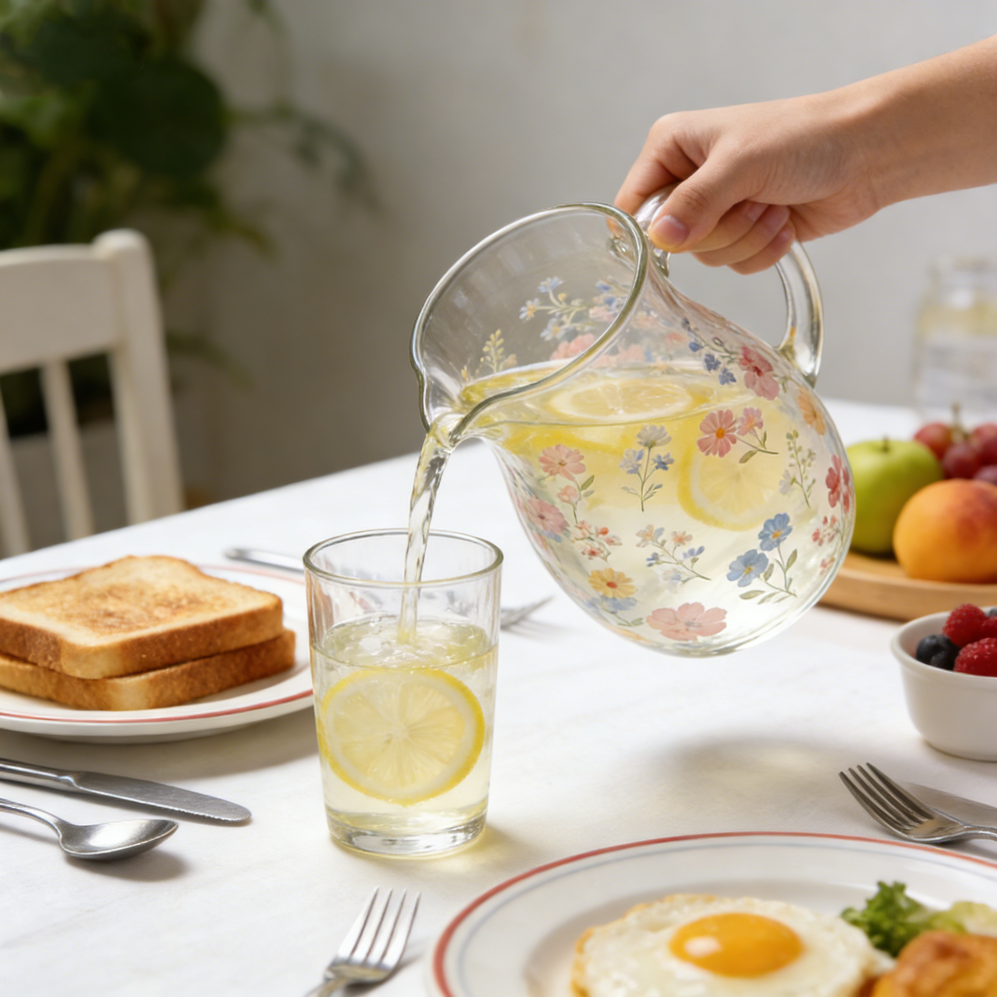 Wildflower Meadow Glass Pitcher