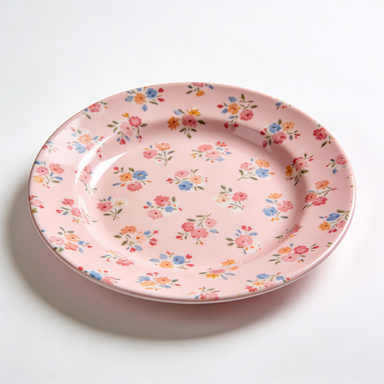 Blush Pink Ditsy Floral Melamine Plate